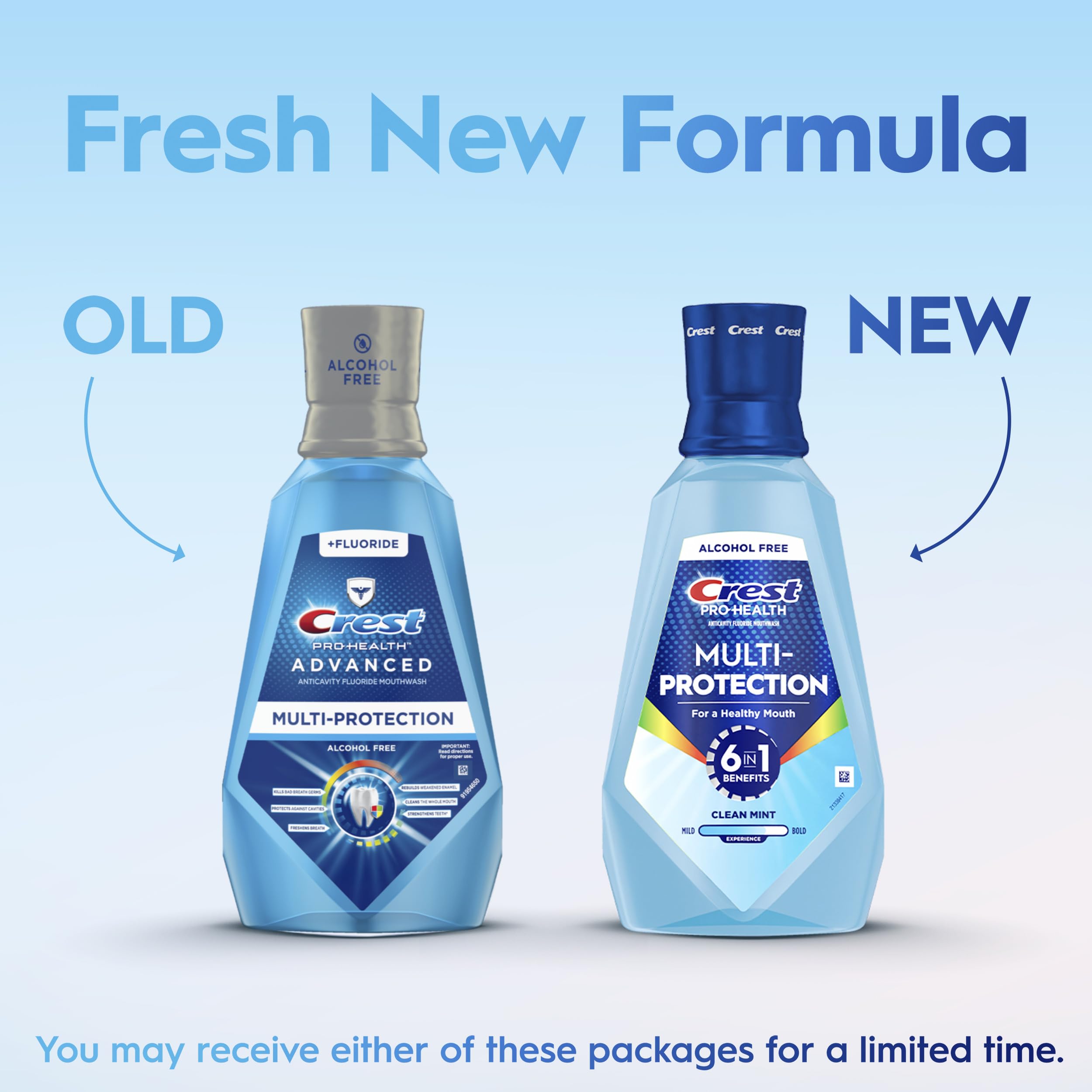 Crest back label ingredients and directions highlighting clarity and trust
