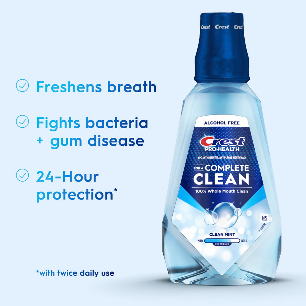 Crest Pro-Health cap and pour action for easy measured use