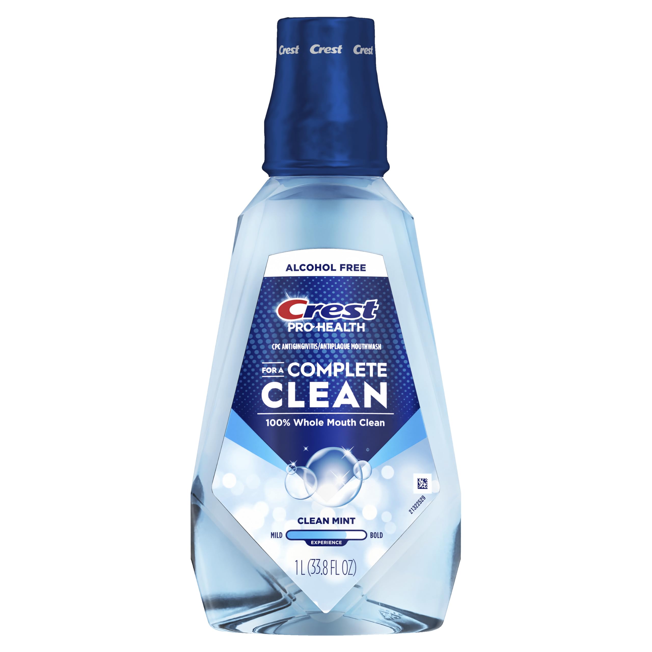 Crest Pro-Health front bottle showing clean mint and benefits