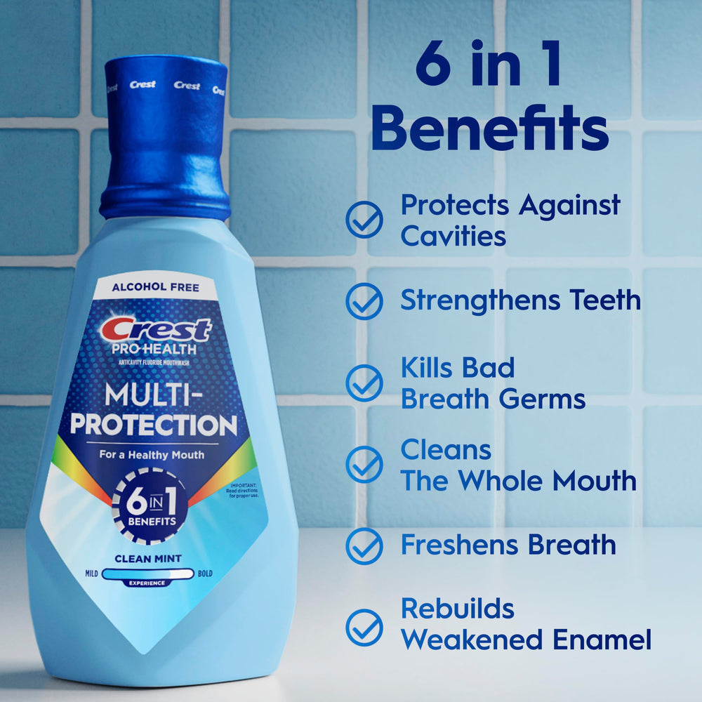 Crest bottle cap and pouring action showing easy-dispense convenience