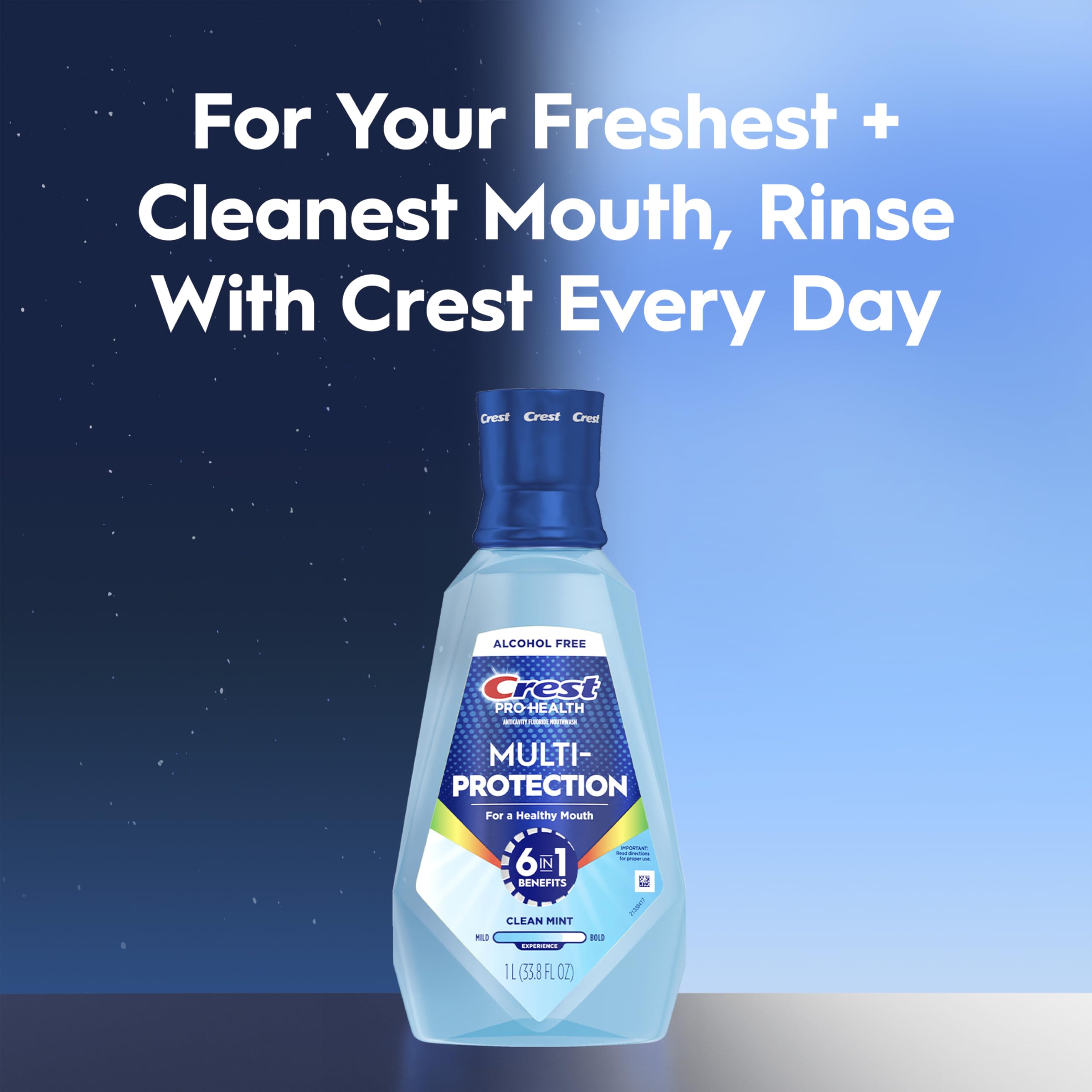 Crest bottle texture closeup showing spill-resistant design benefit