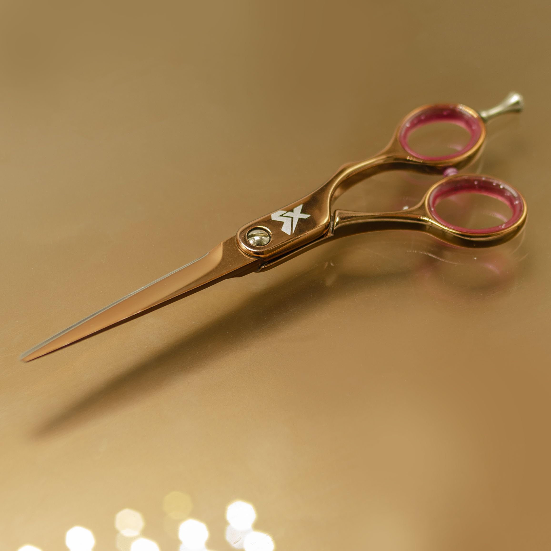 Cricket storage case in rose gold protects tools when not in use.