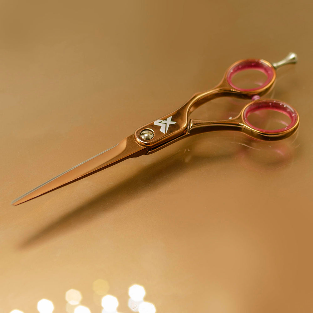 Cricket storage case in rose gold protects tools when not in use.