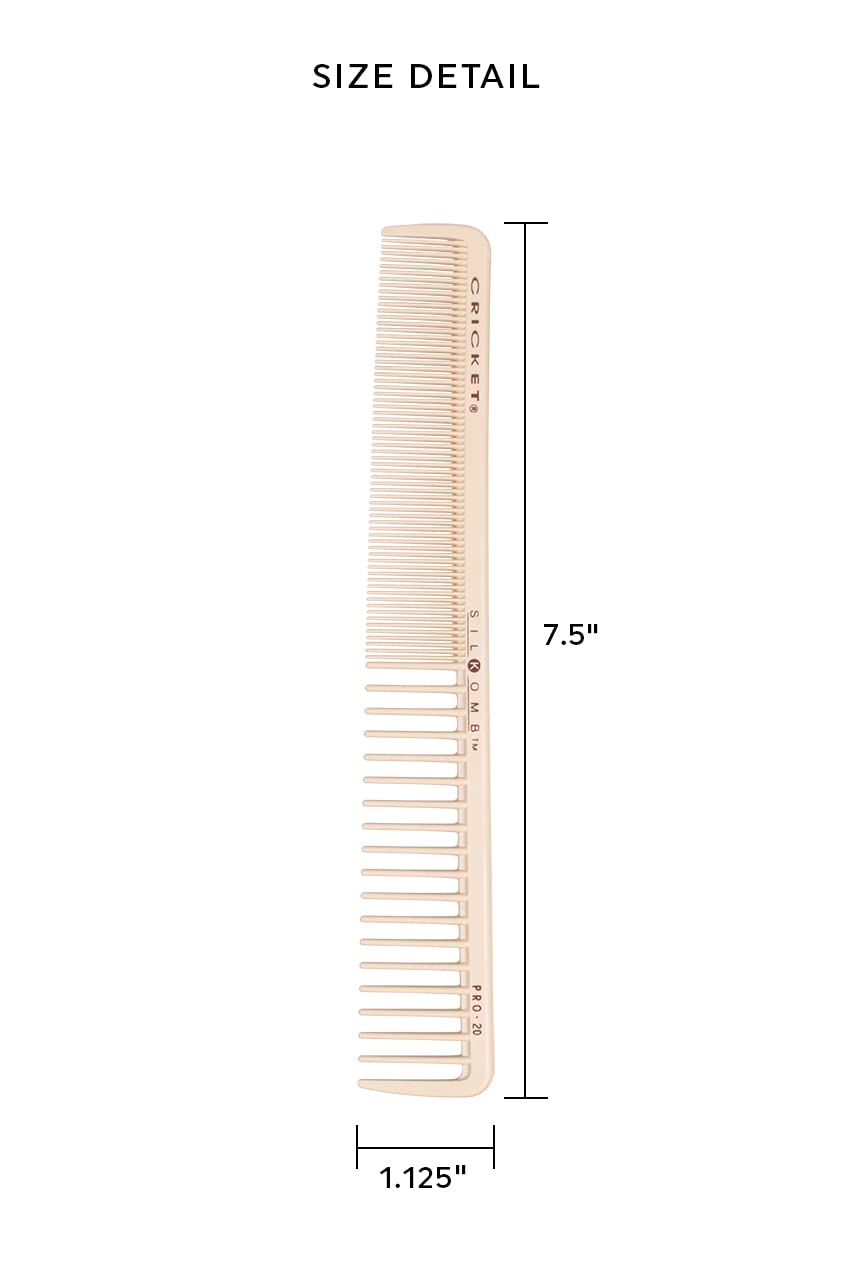 Cricket Silkomb Pro-20 silicone-injected teeth deliver smooth glide with minimal snag