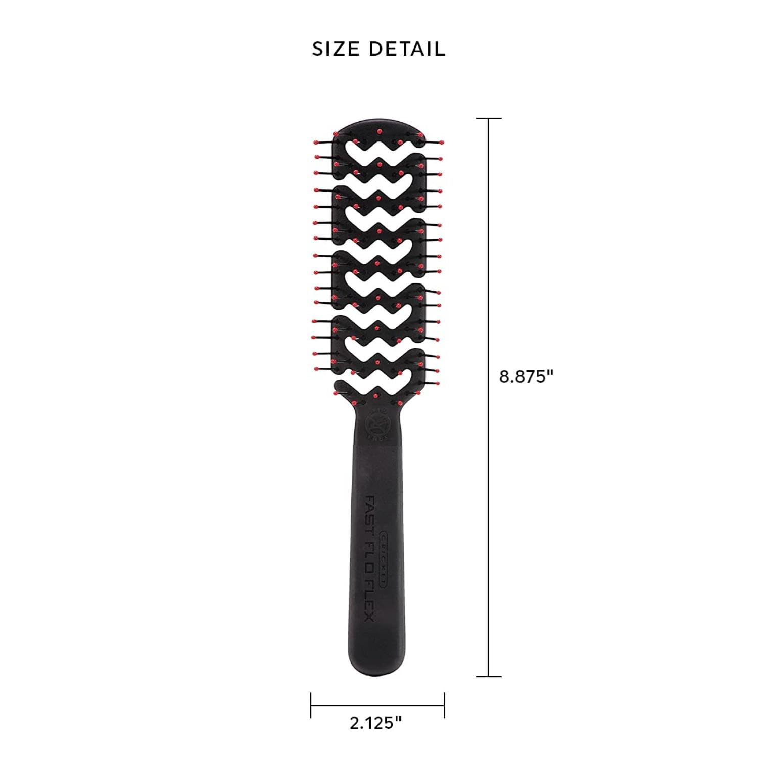 Cricket Static Free Fast Flo brush during blow-dry session shows quick-drying airflow.