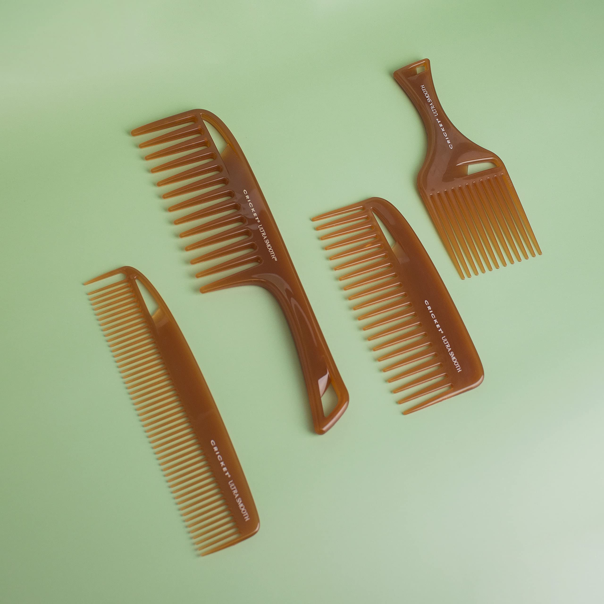Cricket Ultra Smooth Detangler Comb keratin-protein infused plastic strengthens hair.
