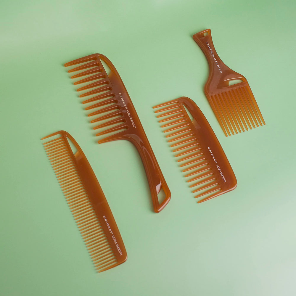 Cricket Ultra Smooth Detangler Comb keratin-protein infused plastic strengthens hair.