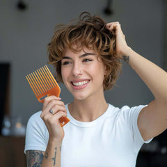 Cricket Ultra Smooth Hair Pick volume-boost demonstrates effortless lift and texture