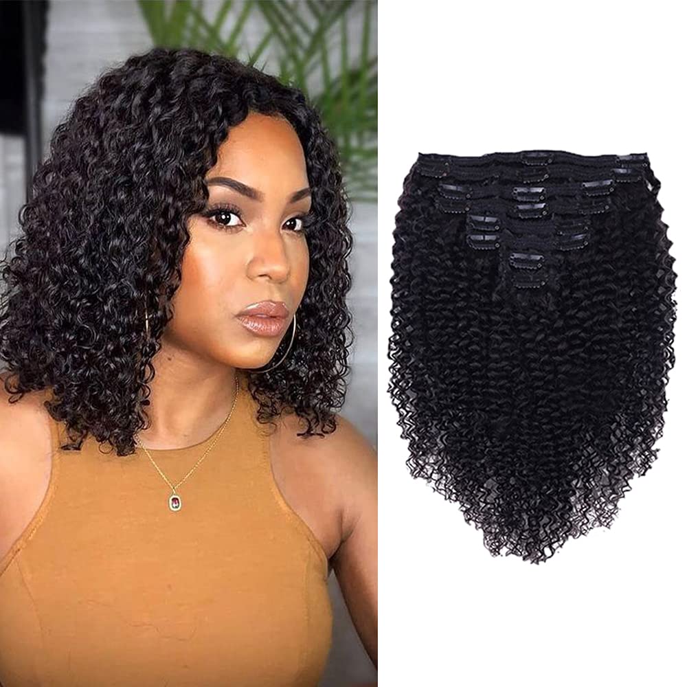 Croocco Curly Clip-In Extension closeup showing Brazilian Remy hair for natural blend.