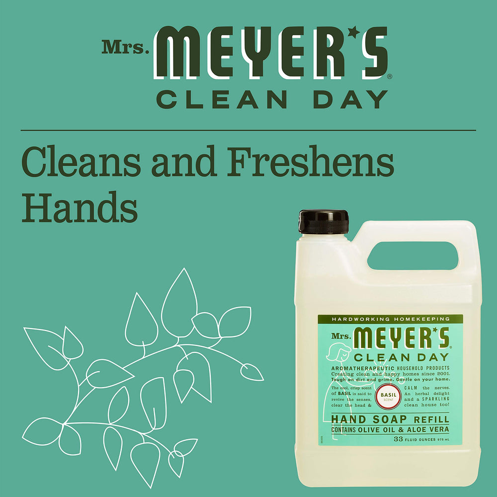 Cruelty-free badge on Mrs. Meyer's hand soap refill packaging