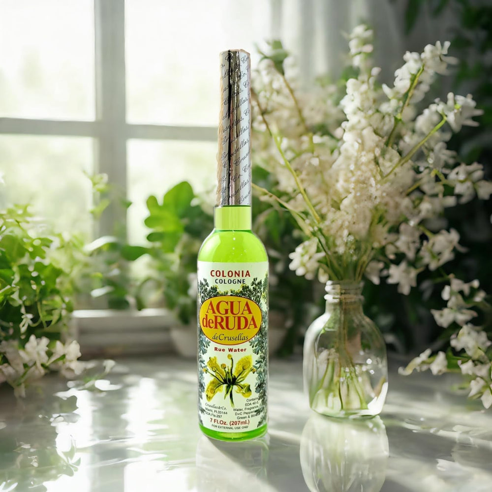 Crusellas Rue Water packaging emphasizes USA-made quality and care