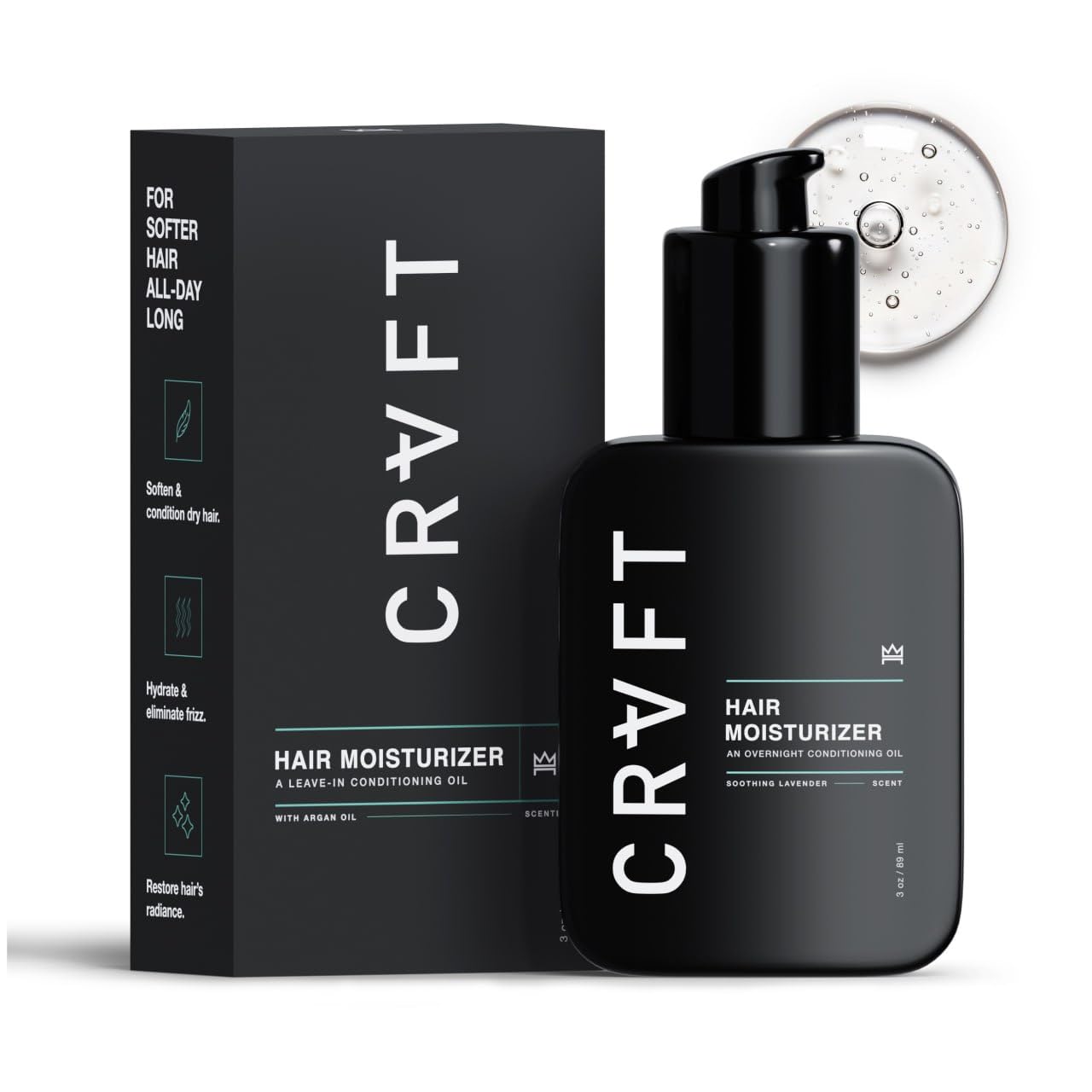 Hair Craft Co. CRVFT daily leave-in conditioner bottle with pump for easy hydration