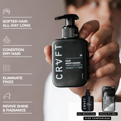 Hair Craft Co. CRVFT leave-in conditioner used as styling primer for versatile looks