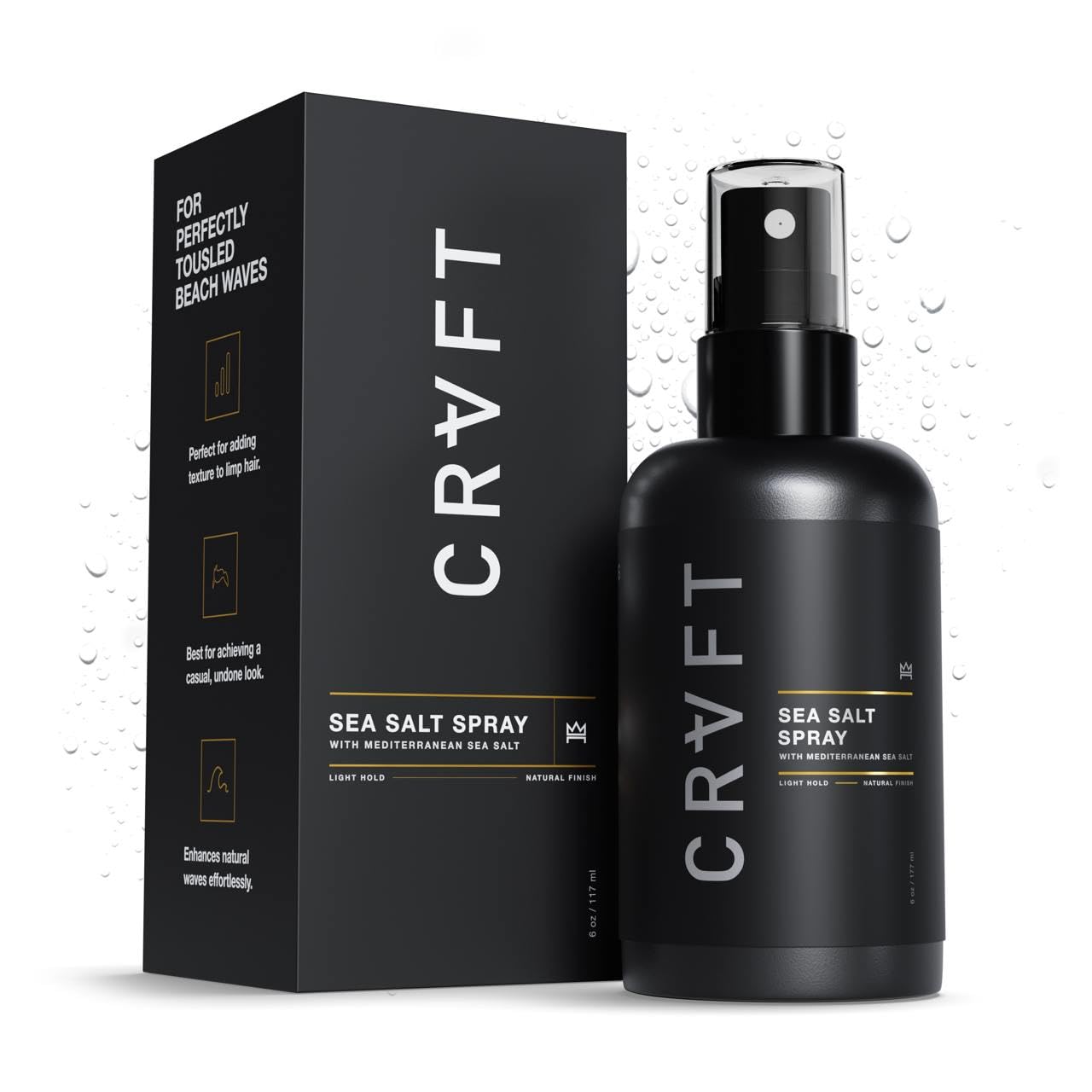 CRVFT Sea Salt Spray bottle for beachy texture with light hold.