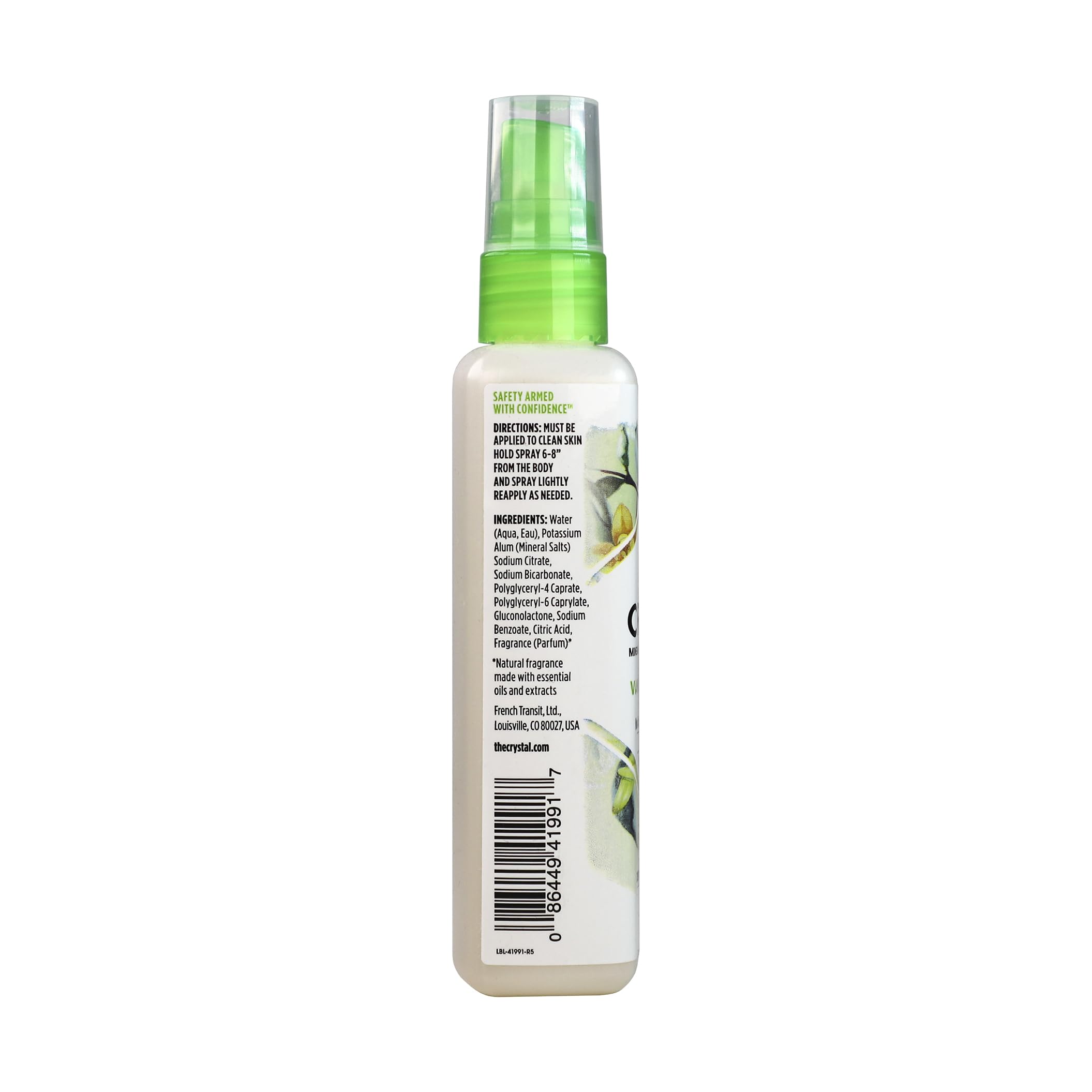 Crystal Essence all-over-body usage depiction for armpits, feet, and thighs.