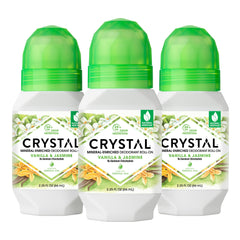 Crystal Essence crystal deodorant bottle with Vanilla Jasmine showing long-lasting, invisible protection