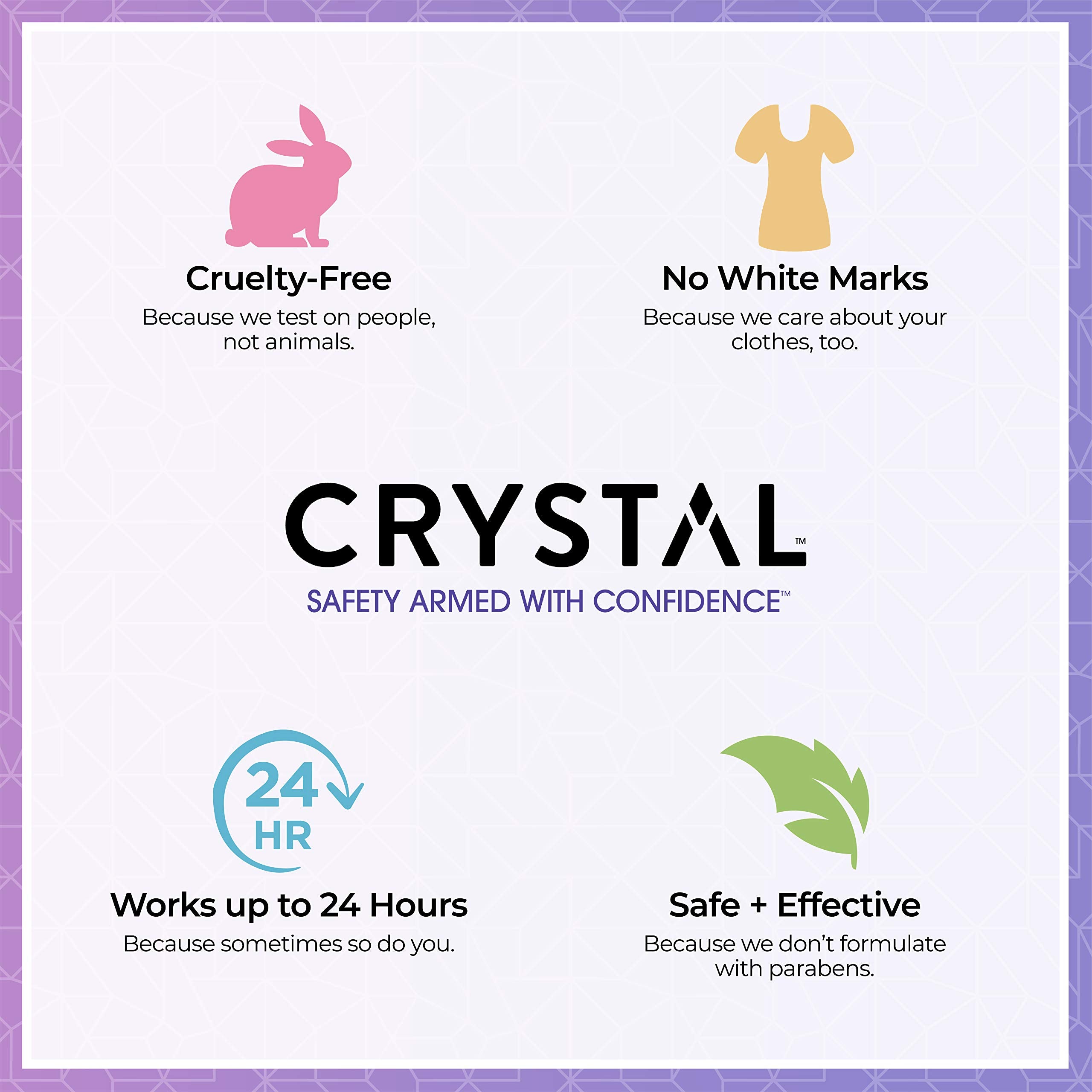 Crystal Essence Crystal Deodorant roll-on closeup shows smooth, fragrance-free application.