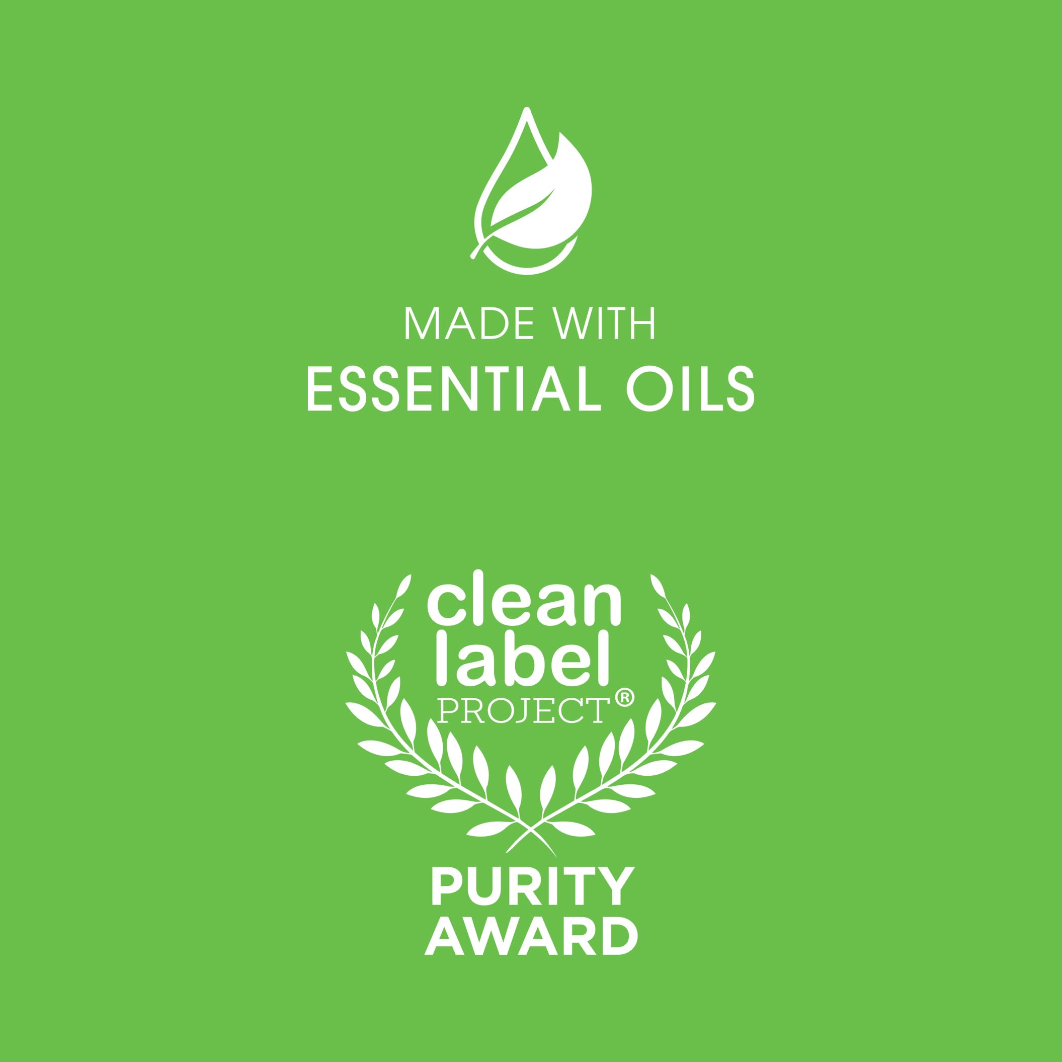 Crystal Essence deodorant label emphasizes vegan formula and Clean Label Purity Award.