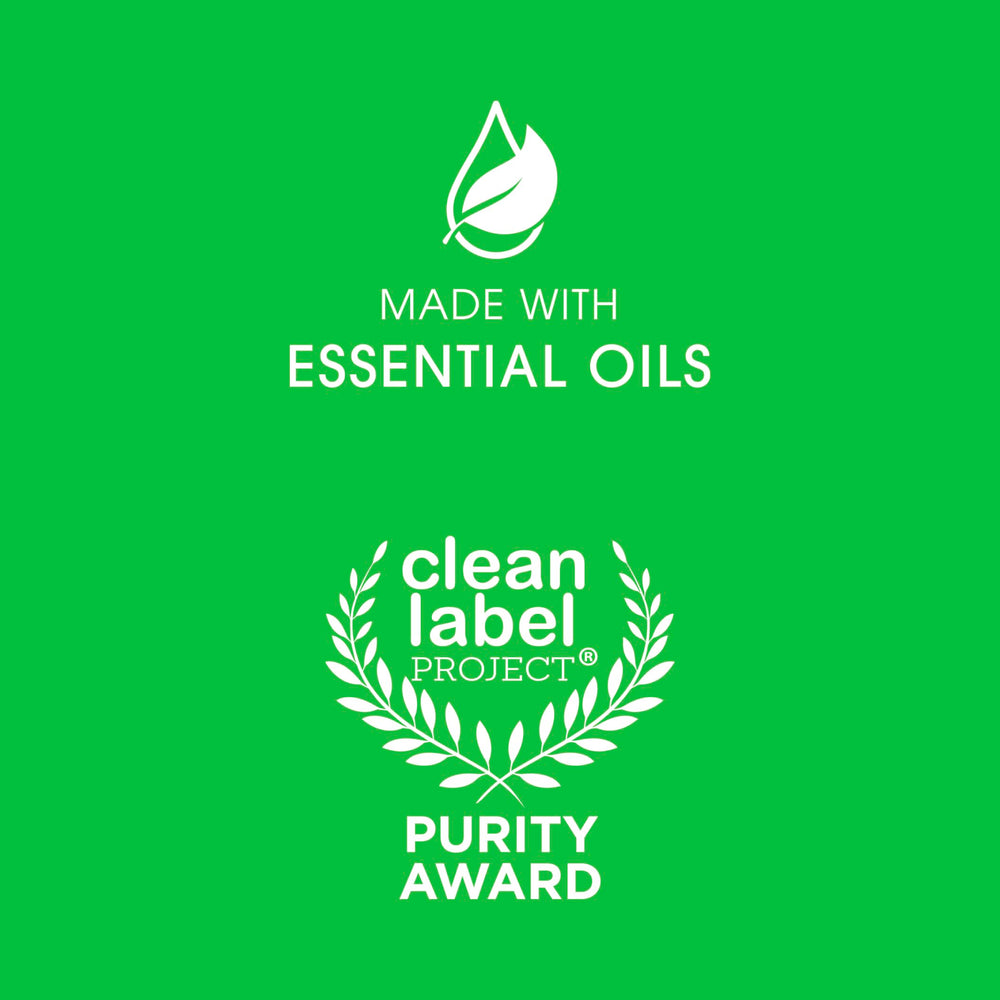 Crystal Essence deodorant label emphasizes vegan formula and Clean Label Purity Award.