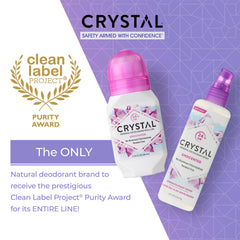 Crystal Essence dermatologist-tested label signals gentle, hypoallergenic use.