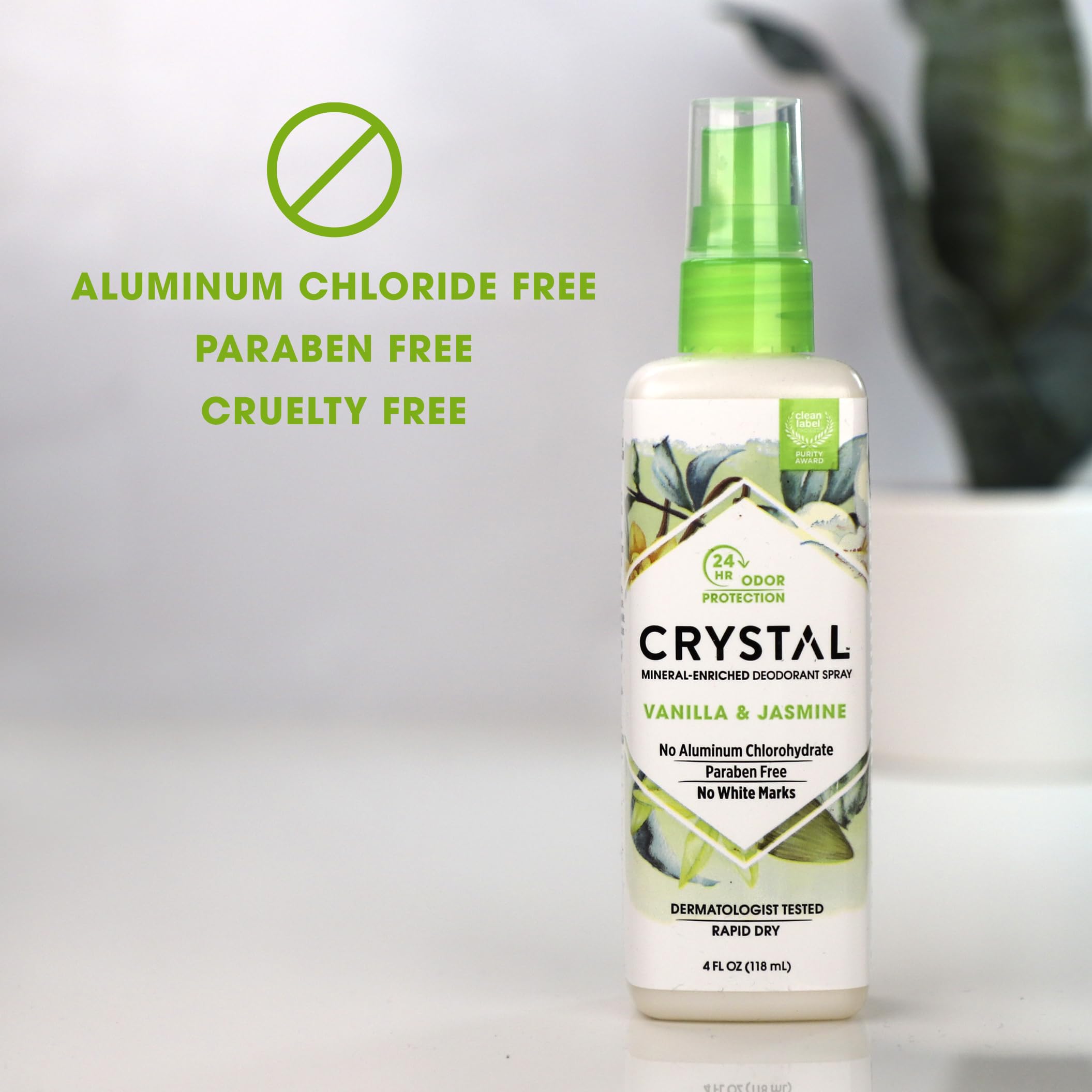 Crystal Essence spray-action image demonstrates fast-drying, residue-free protection.