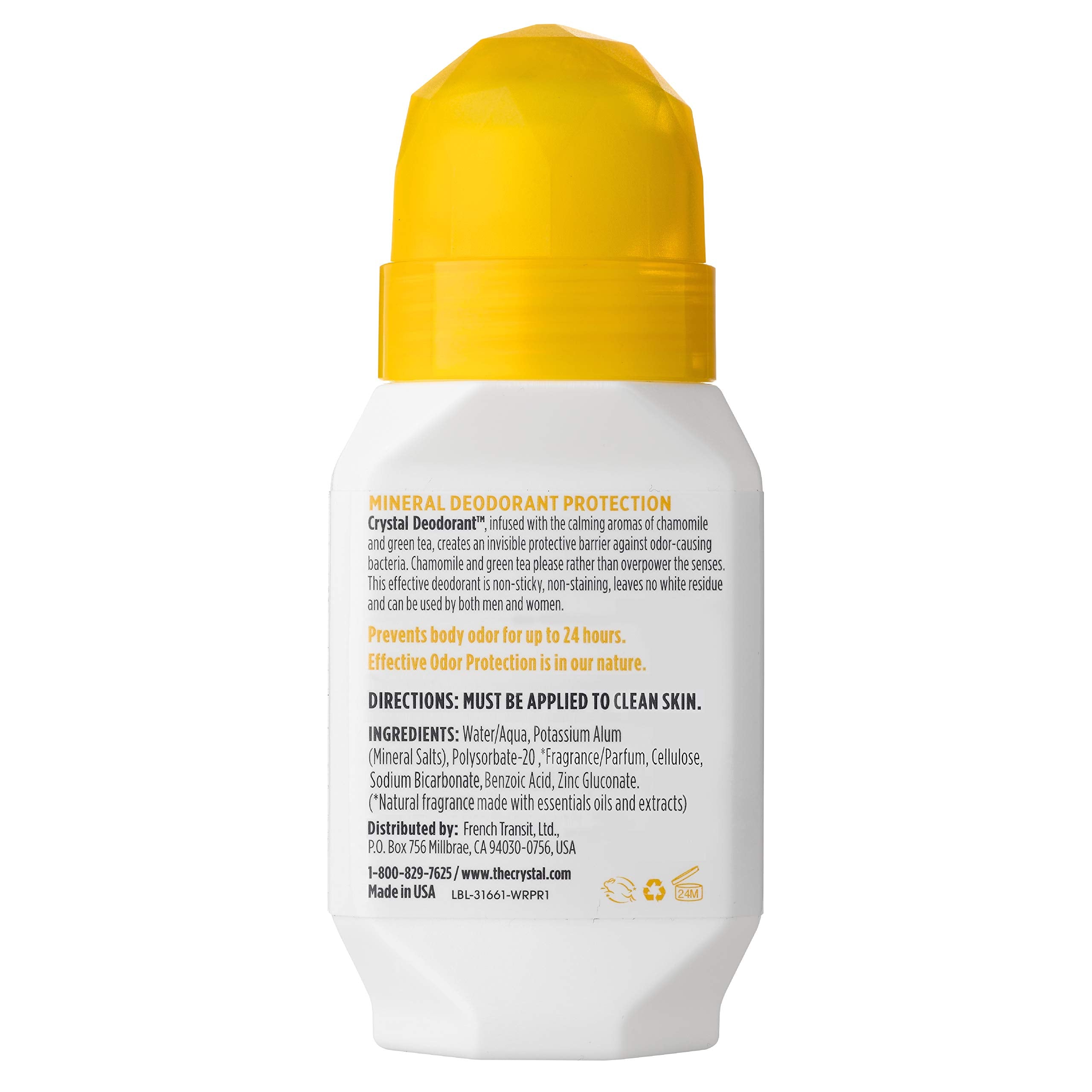 Crystal Essence underarm roll-on application demonstrates easy, precise coverage.