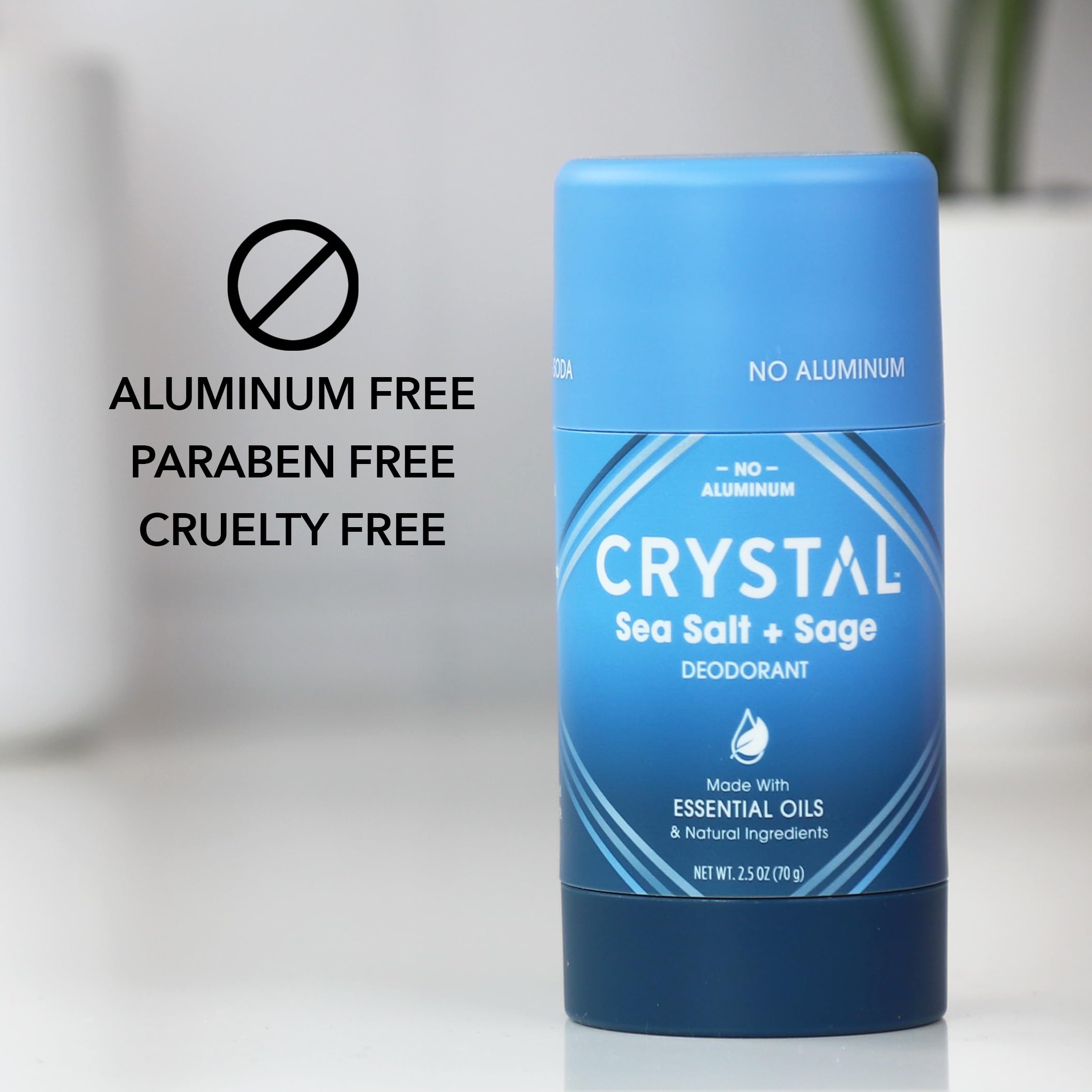 Crystal Magnesium Solid Stick dries quickly with no residue on skin.