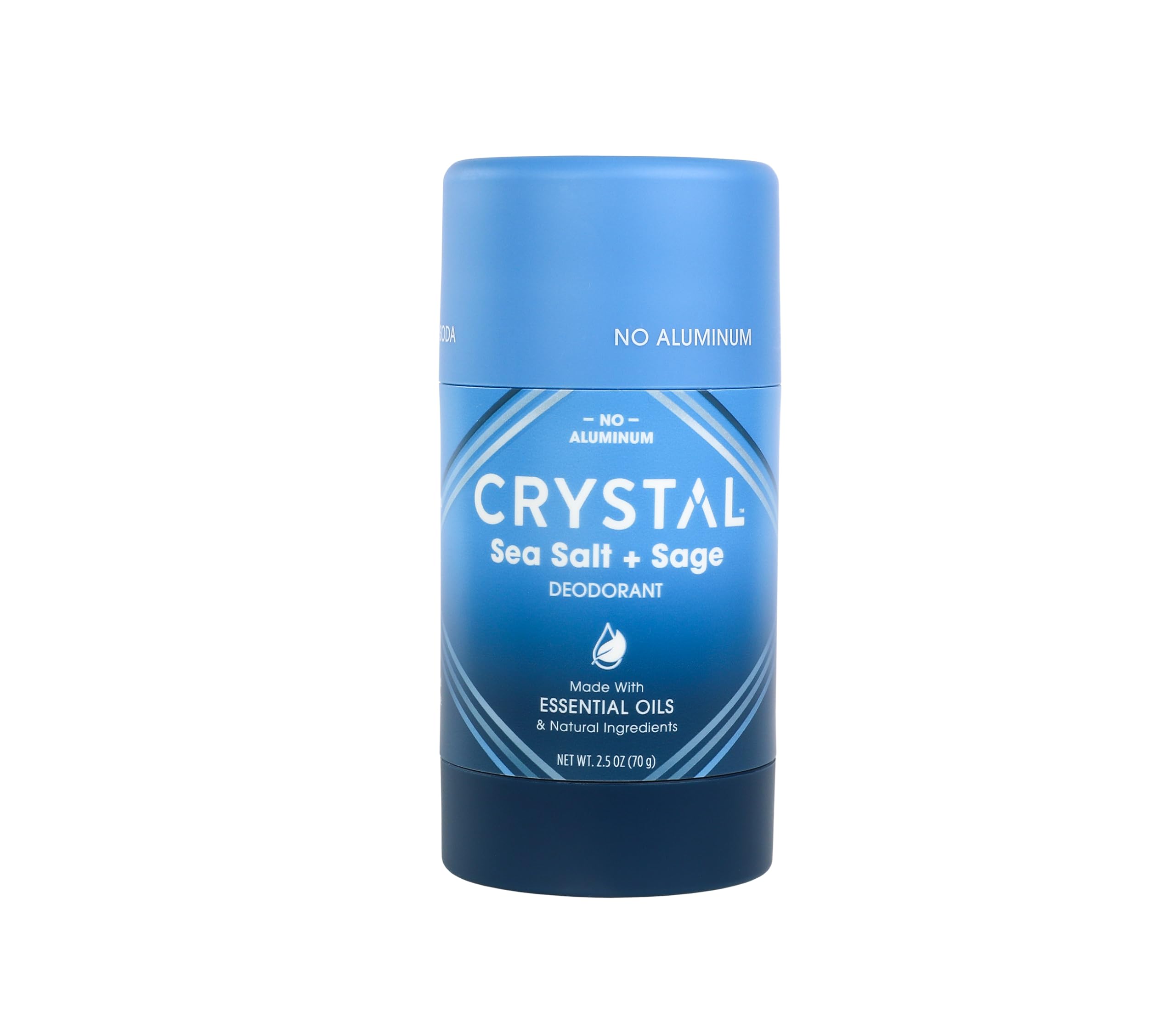 Crystal Magnesium Solid Stick Sea Salt Sage applied for all-day odor control.