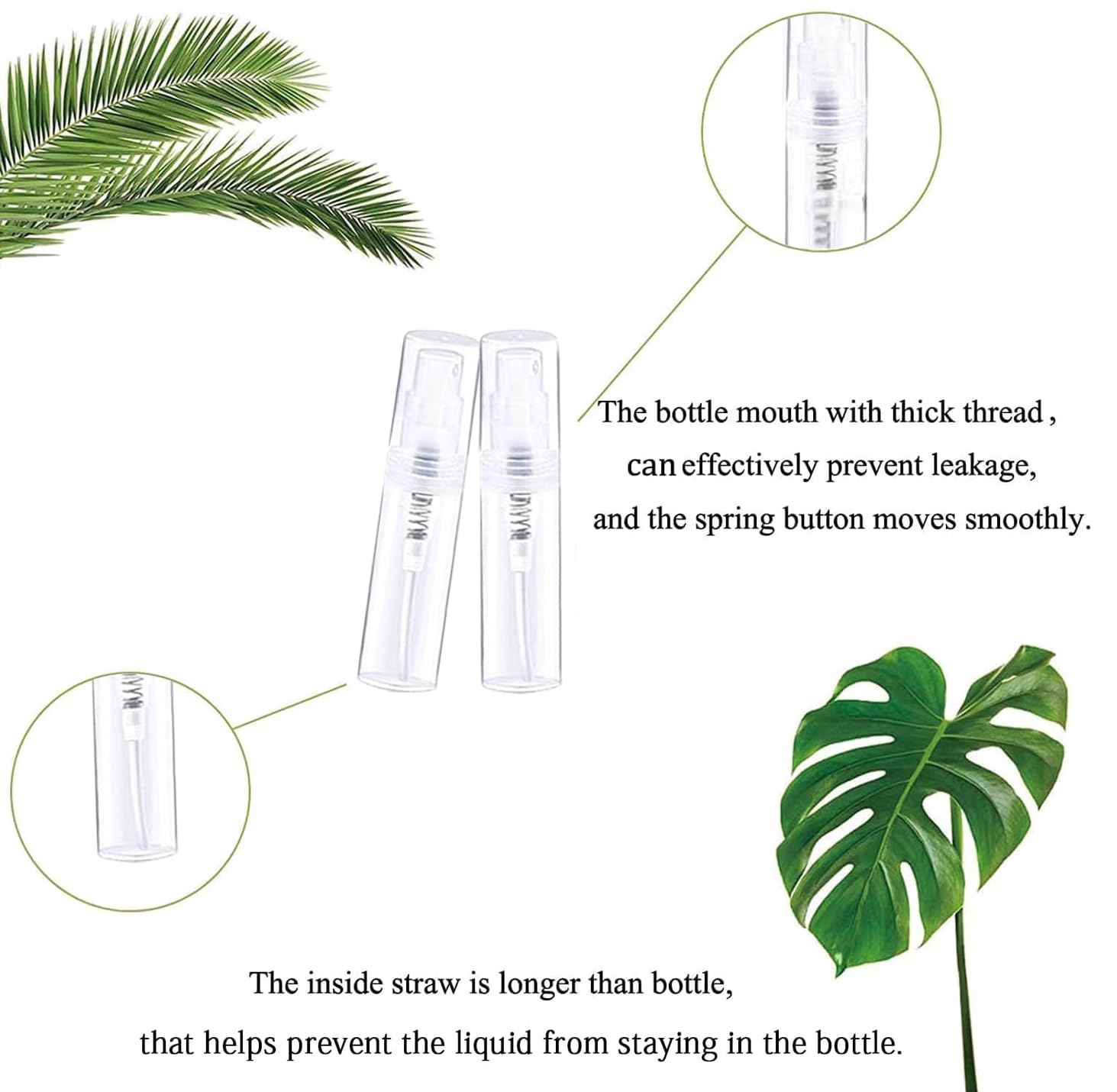 Csdtylh mini spray bottle nozzle image emphasizes fine mist atomizer for even application.