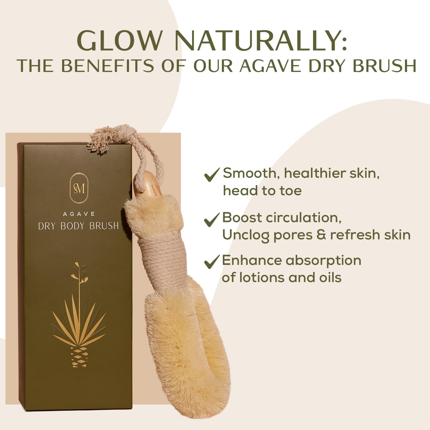 CSM Agave dry brush lymphatic-drainage stroke supports circulation