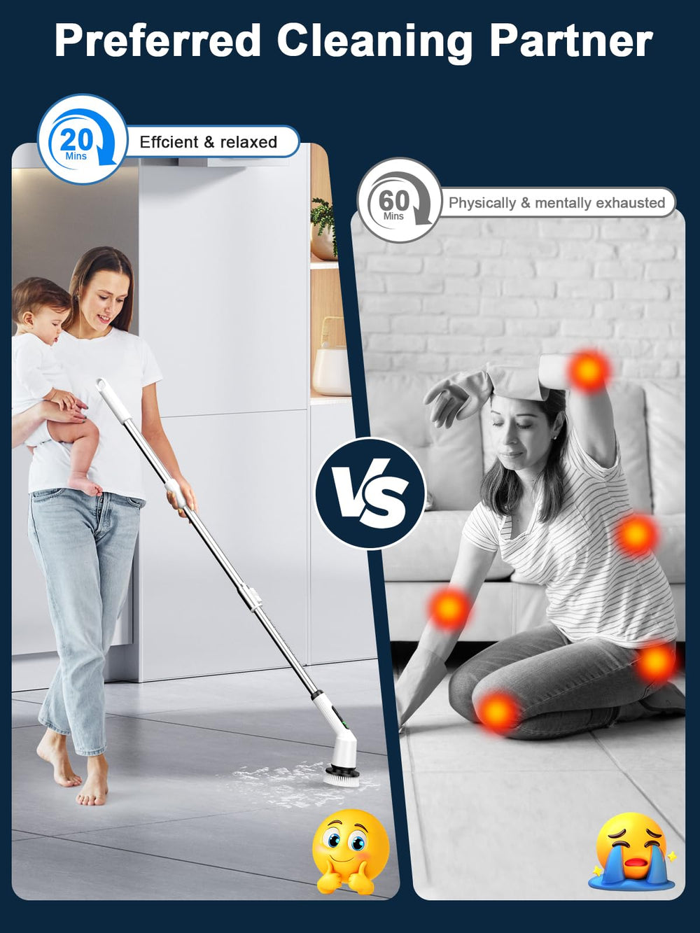 CTMAST LED display bath cleaner shows battery life for uninterrupted sessions.