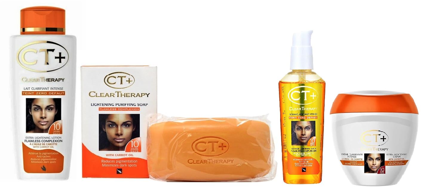 CT+ Clear Therapy extra lightening skin cream jar shows creamy texture for daily use