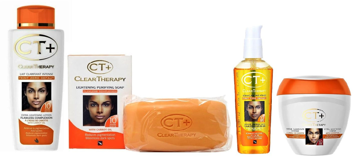 CT+ Clear Therapy extra lightening skin cream jar shows creamy texture for daily use