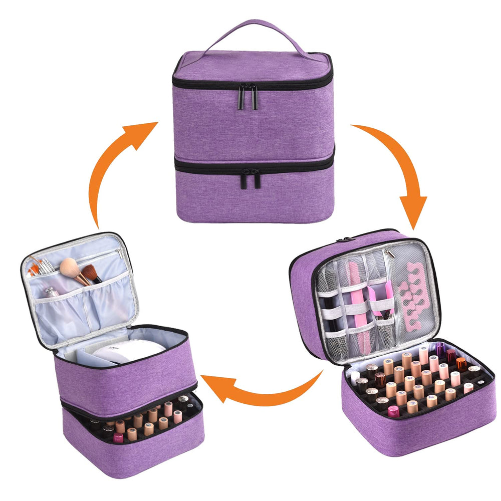 CTWWFS nail polish organizer compact dimensions enable easy travel between locations.
