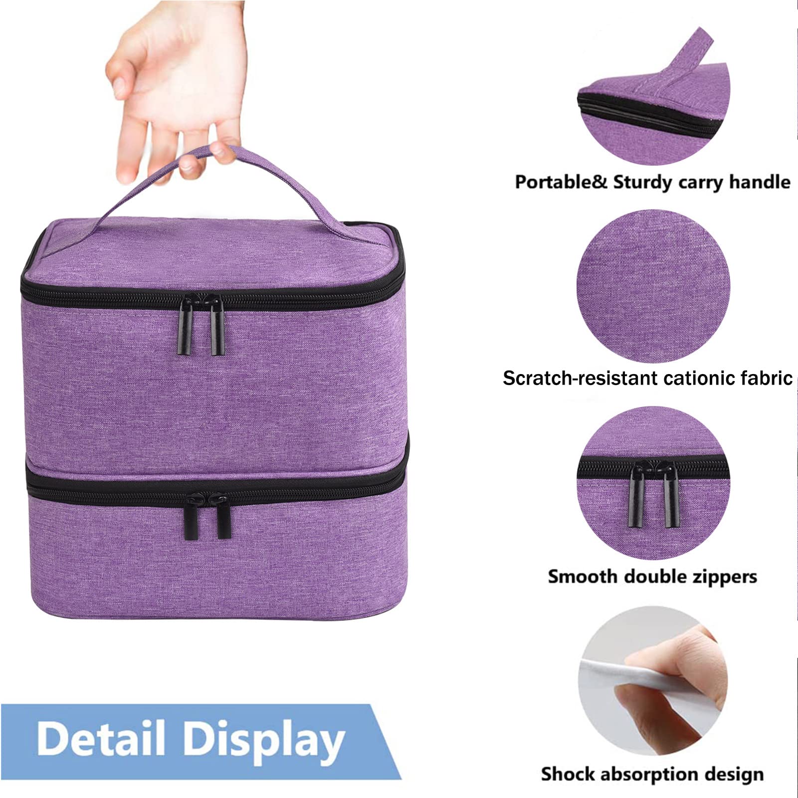 CTWWFS nail polish organizer lamp compartment with cord storage for quick setup.