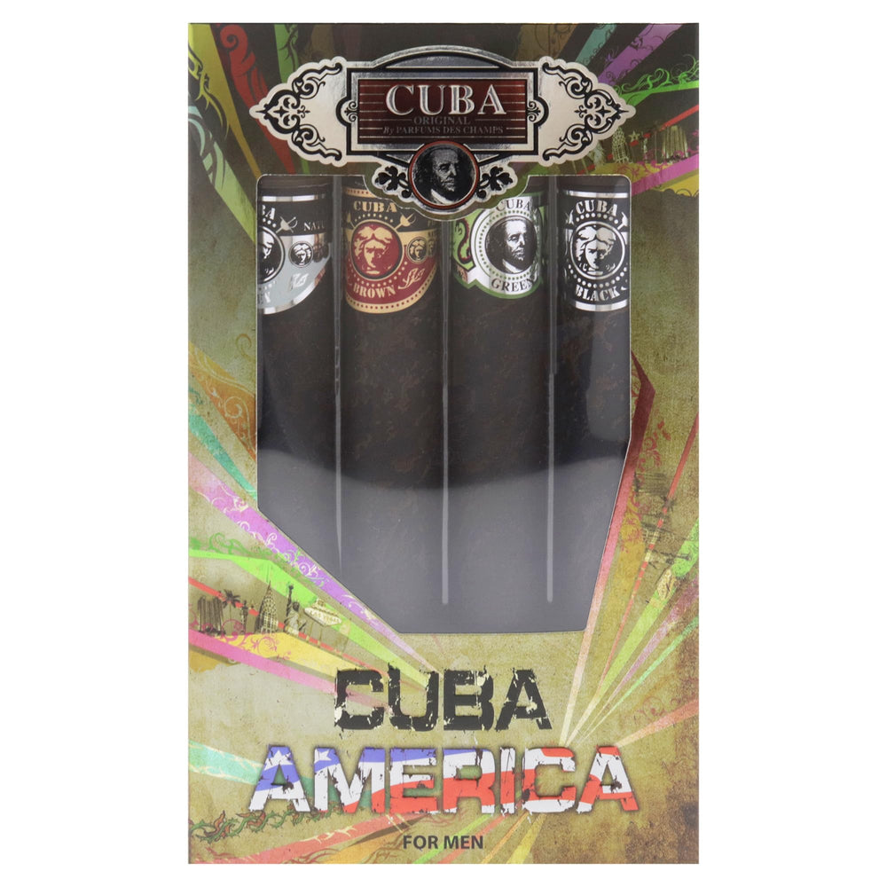 Cuba America 4-piece set packaging box shown in gift-ready presentation