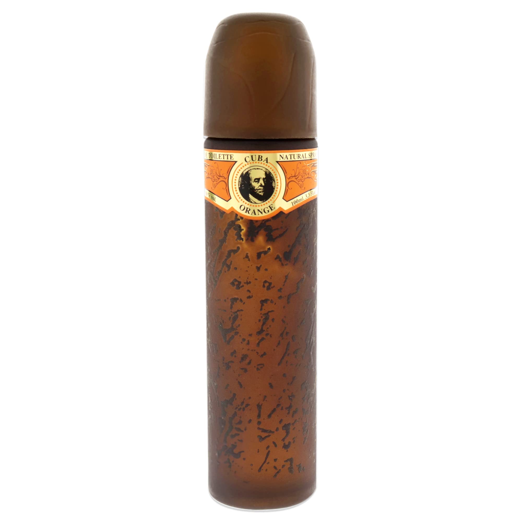 Back label on Cuba Orange EDT with origin notes