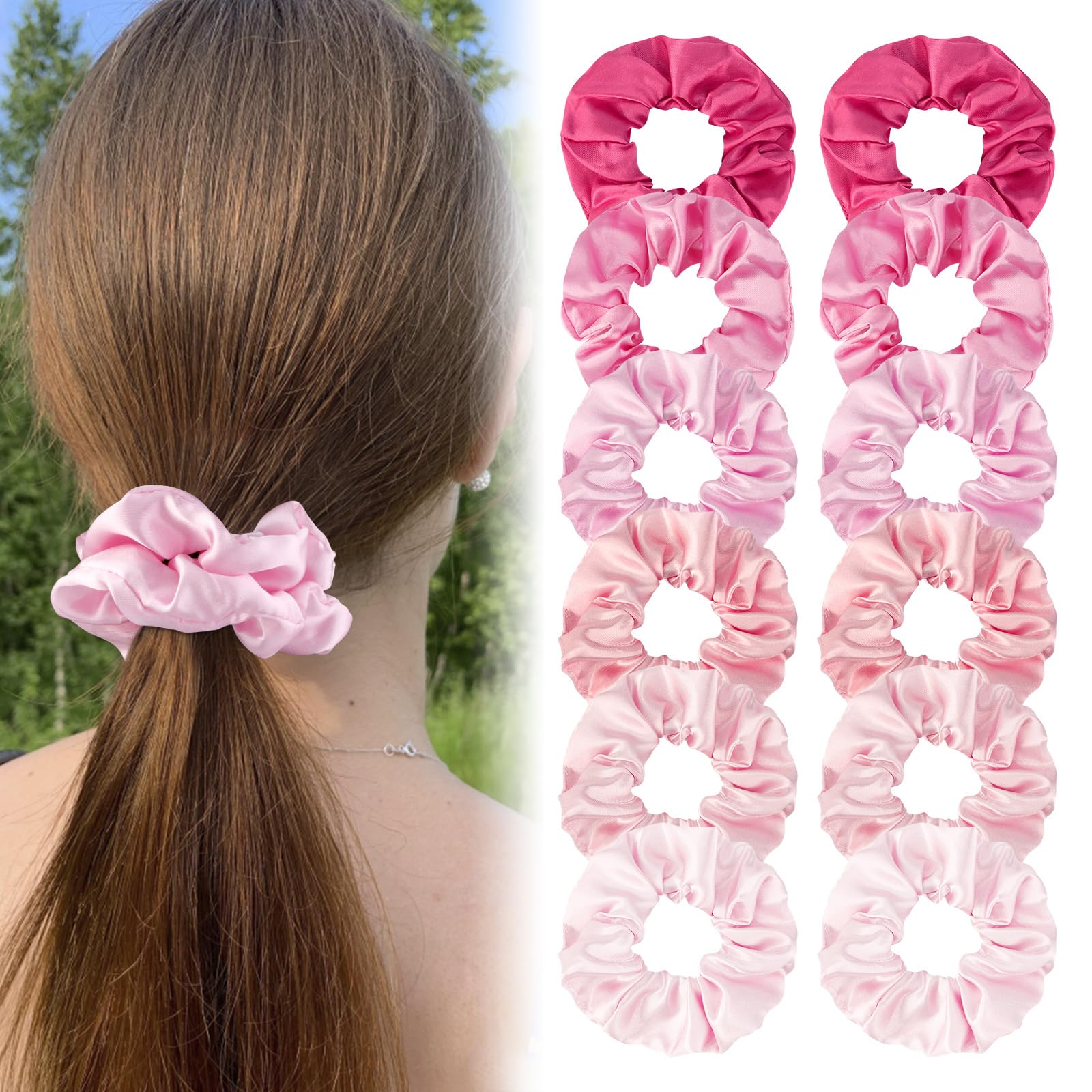 CUBACO satin scrunchies 12 pieces package for gifting