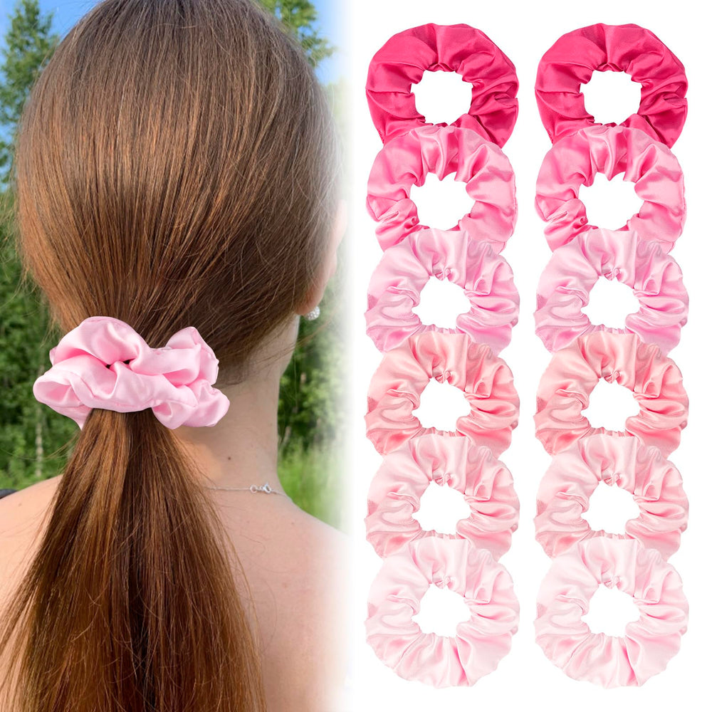 CUBACO satin scrunchies 12 pieces package for gifting