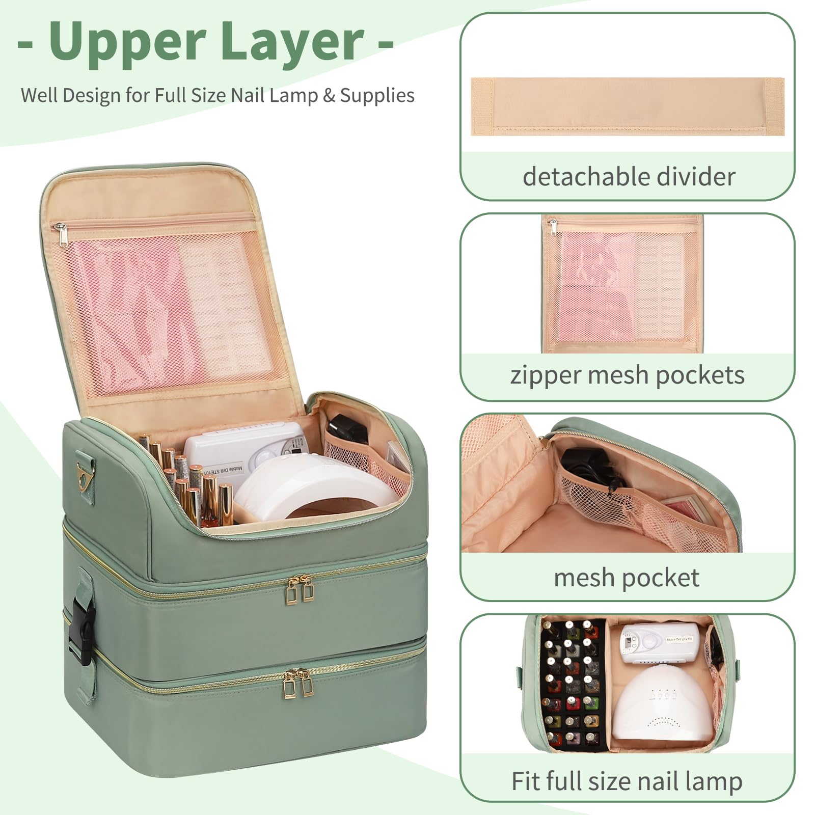 CUBETASTIC extra-large nail polish organizer bottom removable layer offers flexible use.