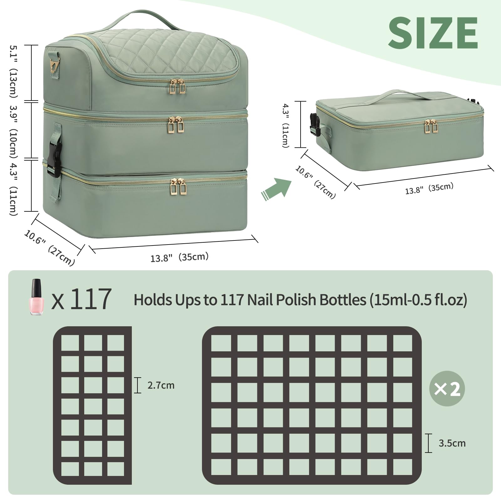 CUBETASTIC extra-large nail polish organizer easy-clean bottom simplifies cleanup after use.