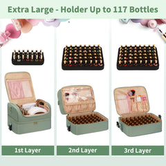 CUBETASTIC extra-large nail polish organizer three-layer design keeps bottles organized.