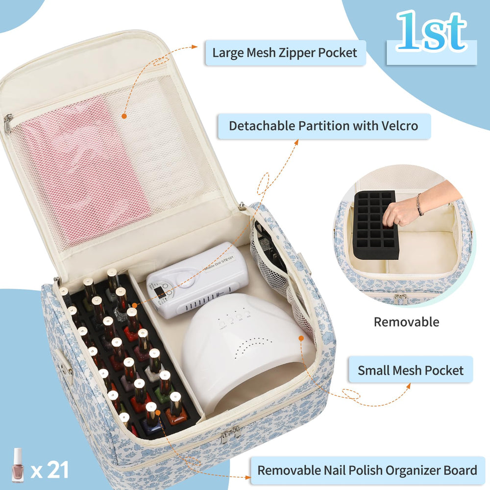 CUBETASTIC floral blue lower layer holds 48 bottles for large collections.