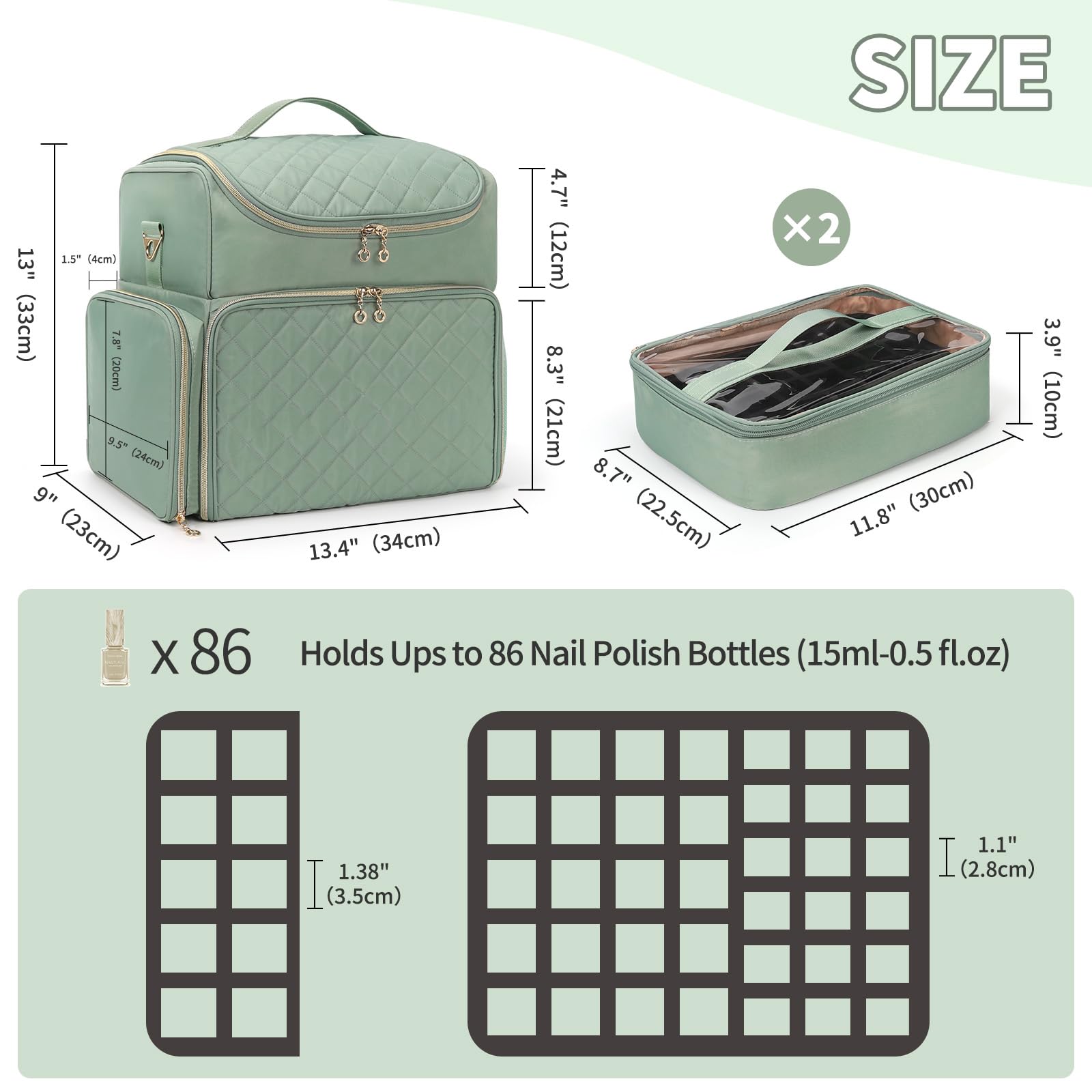 CUBETASTIC green case featuring 86-bottle capacity in a durable, portable design.