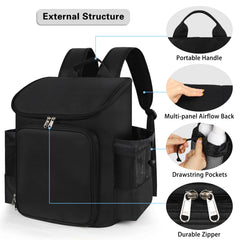 Cubetastic hairstylist traveling backpack heat-resistant lining protects hot tools safely.