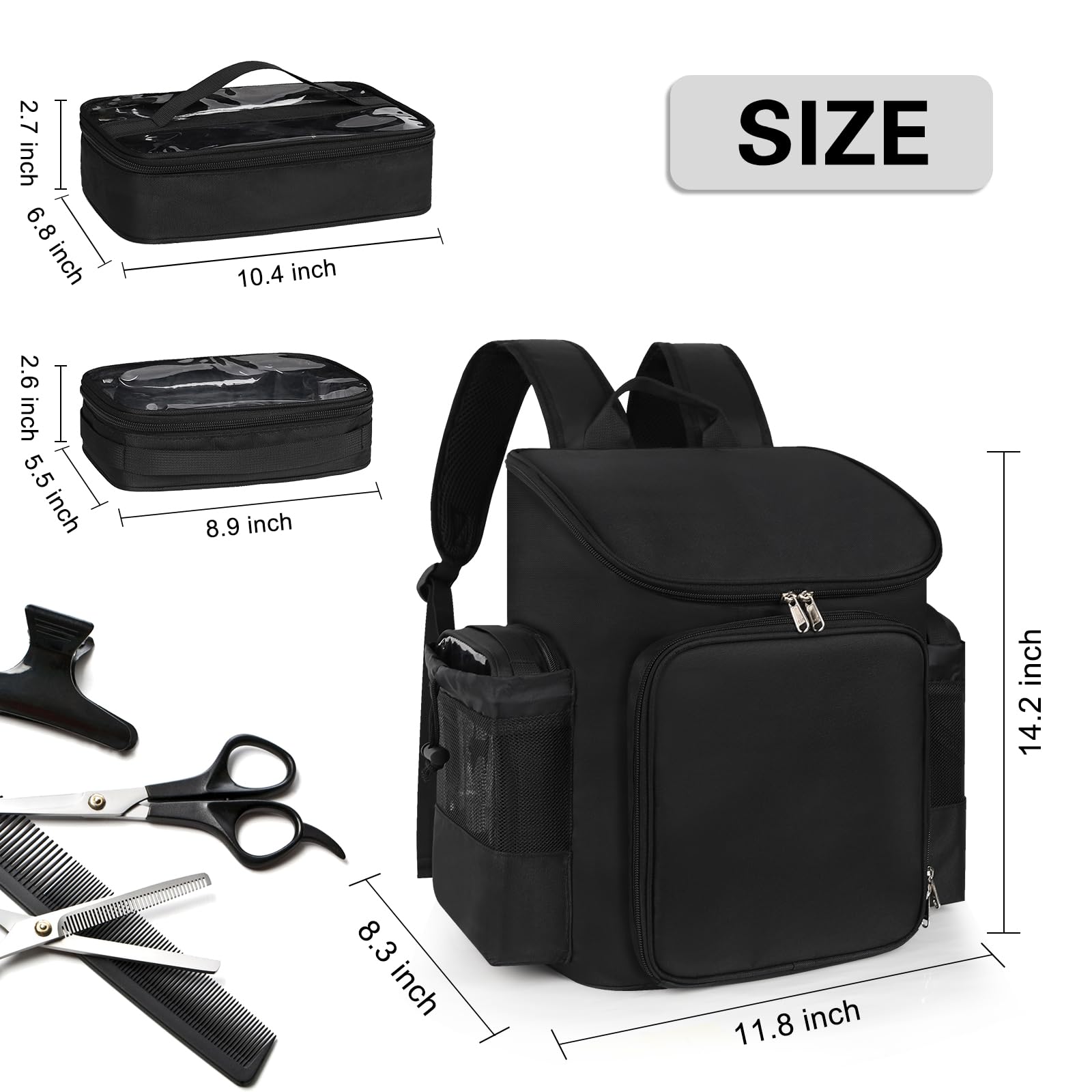 Cubetastic hairstylist traveling backpack makeup bags help keep cosmetics secure.