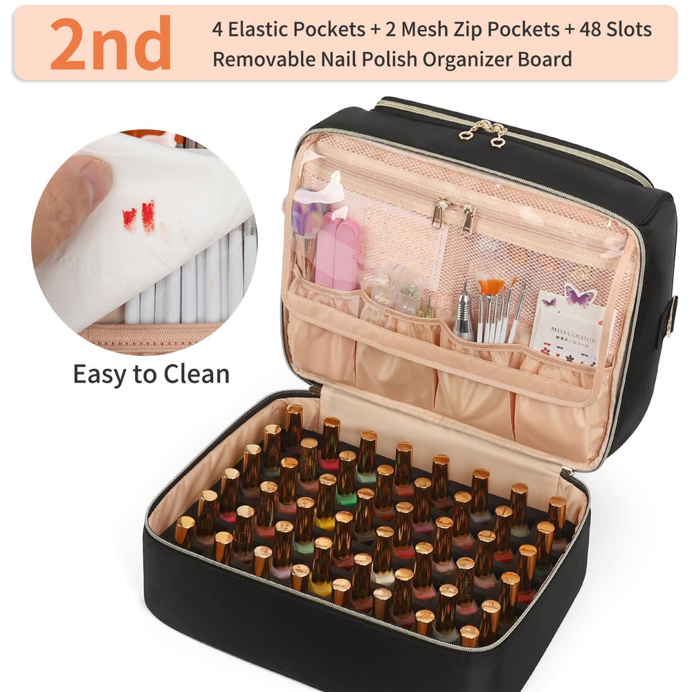 Cubetastic nail-polish-organizer open upper layer ready for 21-slot storage