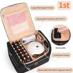 Cubetastic nail-polish-organizer side view showing side pockets for tools