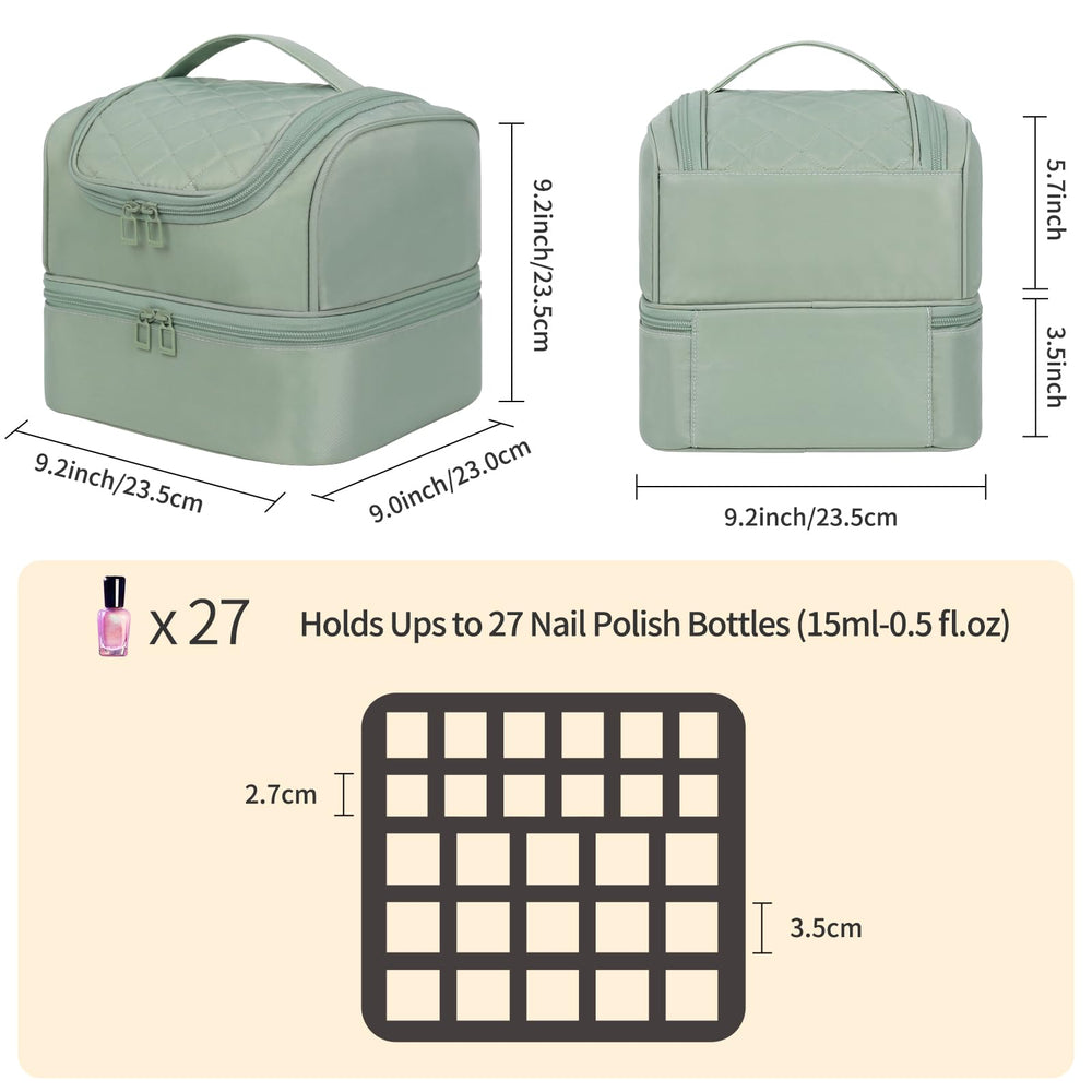 CUBETASTIC nail polish organizer case with 27 slots keeps bottles neatly organized