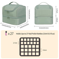 CUBETASTIC nail polish organizer case with 27 slots keeps bottles neatly organized